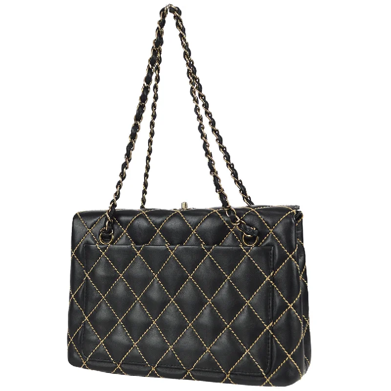 Chanel bags with exclusive seasonal designs and materialsChanel Wild Stitch Chain Handbag Black Calfskin