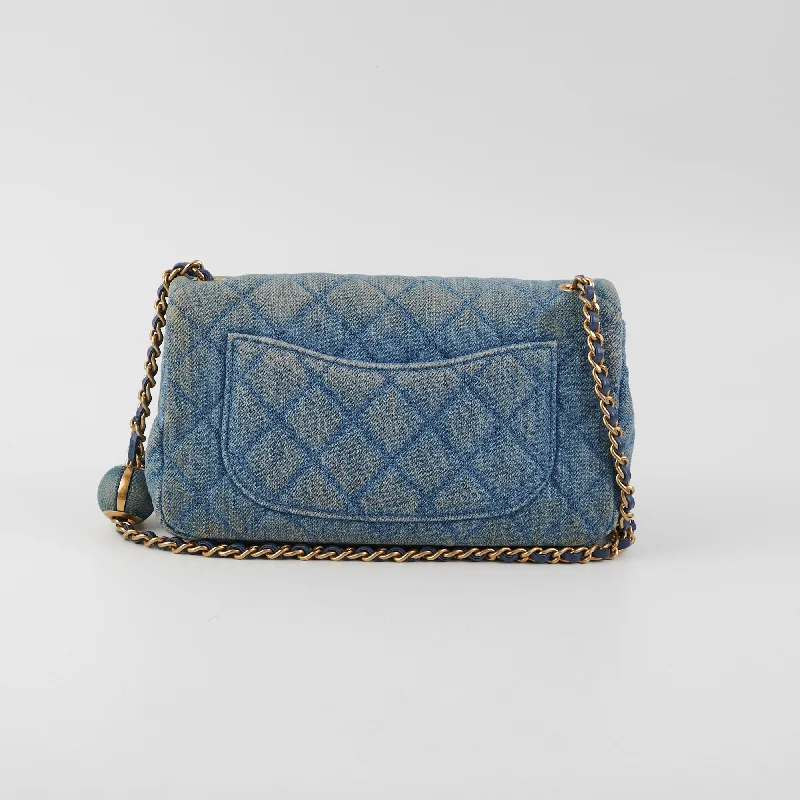 Chanel bags with exclusive seasonal designs and materialsChanel Denim Pearl Crush Mini Rectangle Flap Bag