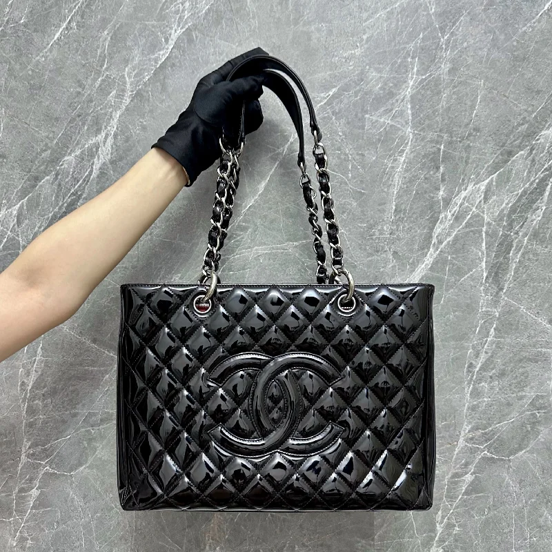 Chanel bags with exclusive seasonal designs and materials*Recolor* Chanel GST Grand Shopping Tote Patent Leather Black