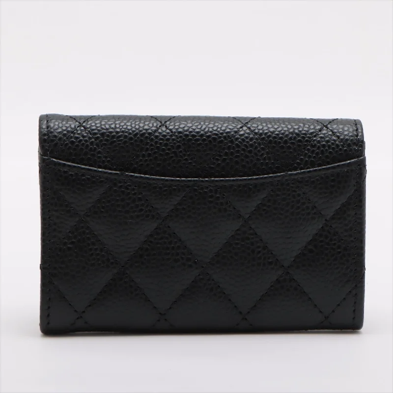 Chanel bags with exclusive seasonal designs and materialsChanel Flap Caviar Black Cardholder - Microchipped