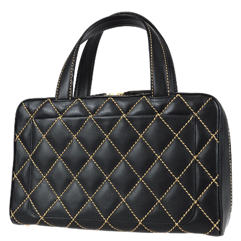 Chanel bags with exclusive seasonal designs and materialsChanel Wild Stitch Handbag Black Calfskin