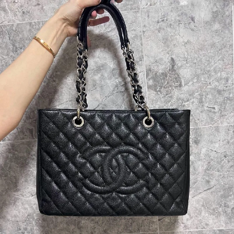 Chanel bags with exclusive seasonal designs and materialsBlack Caviar NO.14 Grand Shopping Tote GST (SHW)