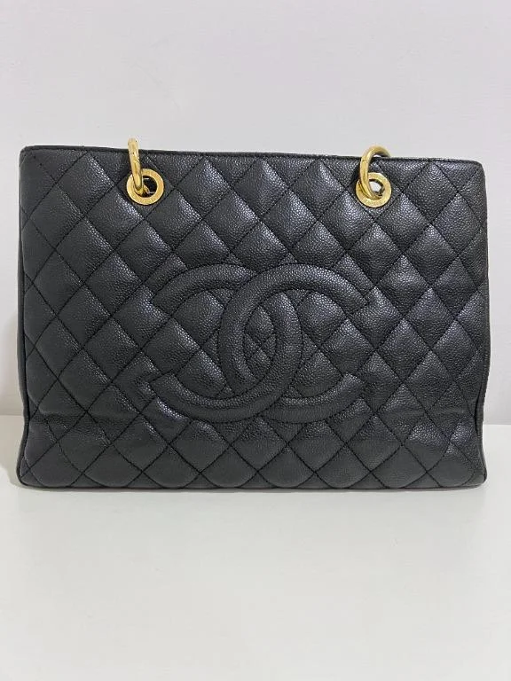 Chanel bags with exclusive seasonal designs and materialsBlack Grand Shopping Tote GST with Gold Hardware Caviar