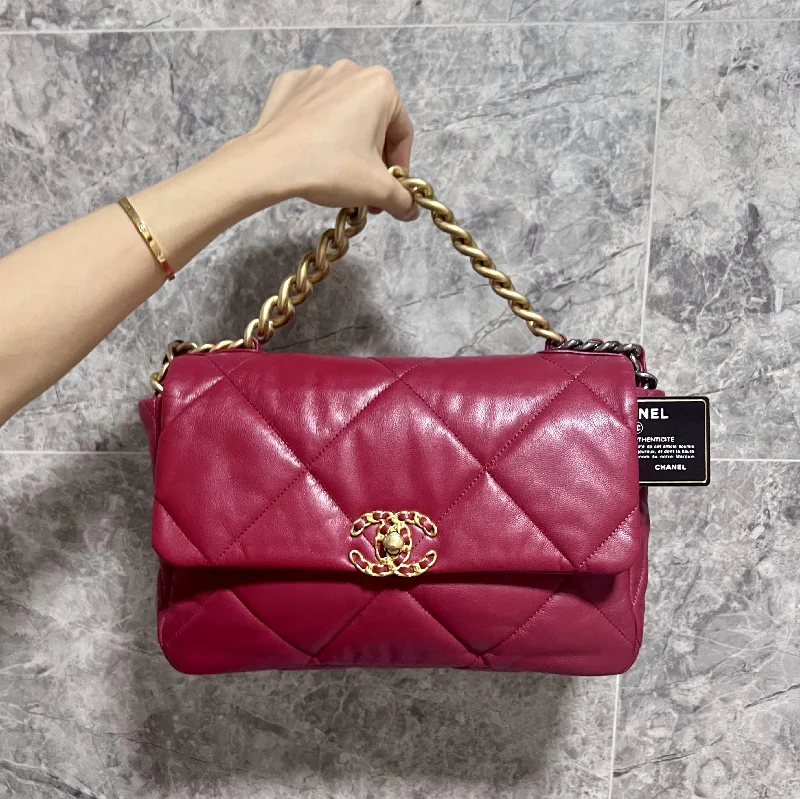 Chanel bags with exclusive seasonal designs and materialsBNIB Chanel 19 Medium Goatskin Burgendy Red GHW No 28