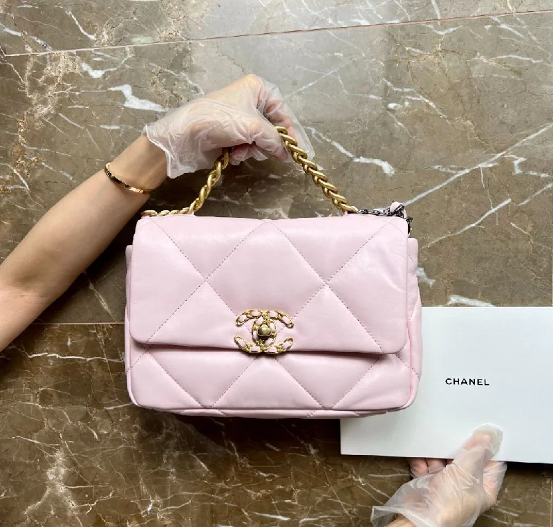 Chanel bags with exclusive seasonal designs and materialsBNIB C19 Small 19 Lambskin Sakura Pink Micro Chip