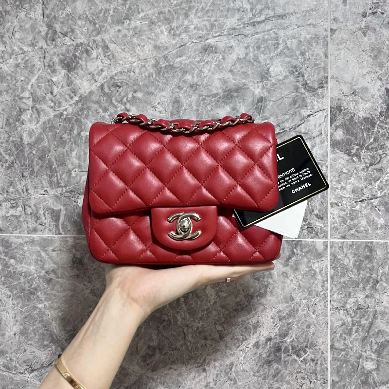 Chanel bags with exclusive seasonal designs and materialsBNIB Mini Square Classic Flap Red Lambskin No 30