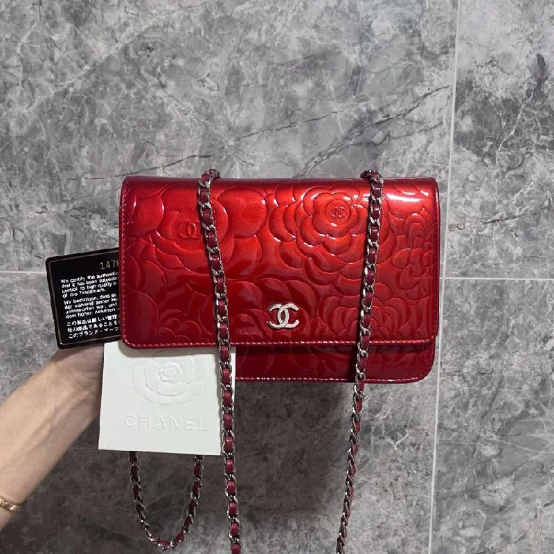 Chanel bags with exclusive seasonal designs and materialsCamellia Wallet On Chain WOC Red No 14