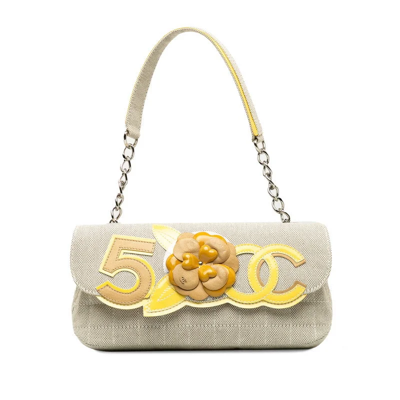 Chanel bags with exclusive seasonal designs and materialsChanel Cocomark Chocolate Bar Camellia Chain houlder Bag Beige Yellow Canvas Patent Leather Lady CHANEL