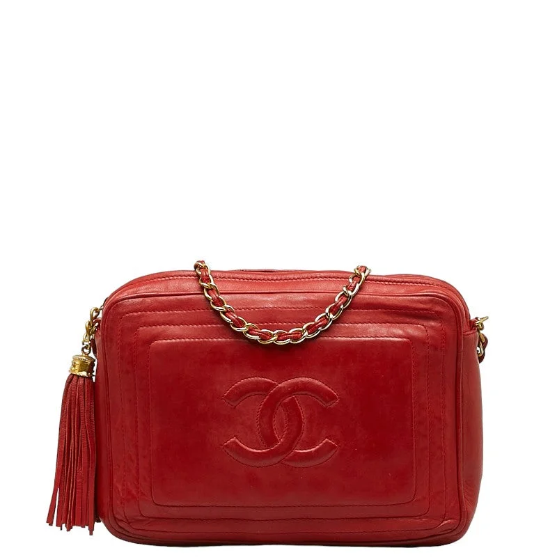 Chanel bags with exclusive seasonal designs and materialsChanel Cocomark Tassel Chain  houlder Bag Red Leather  CHANEL