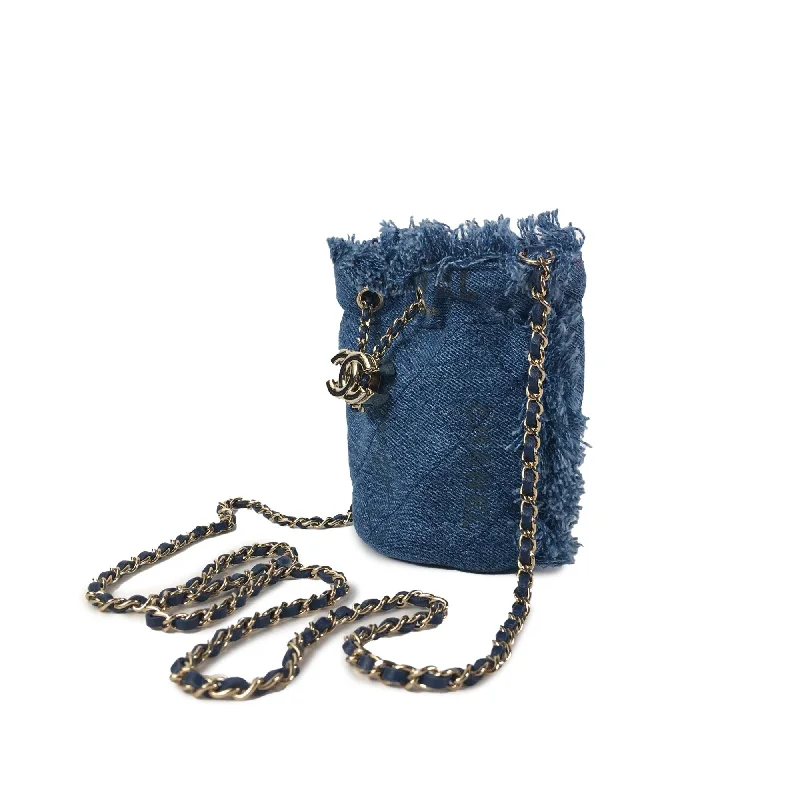 Chanel bags with exclusive seasonal designs and materialsChanel Denim Mini Mood Bucket with Chain (EPuAPf)