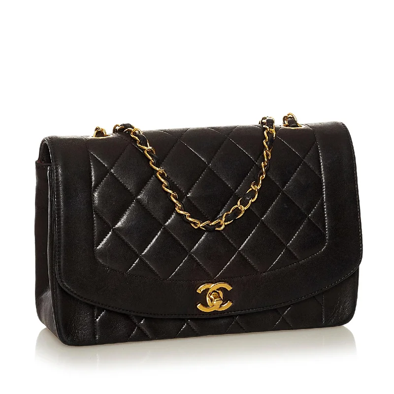 Chanel bags with exclusive seasonal designs and materialsChanel Diana Lambskin Leather Crossbody Bag (VVfx3I)