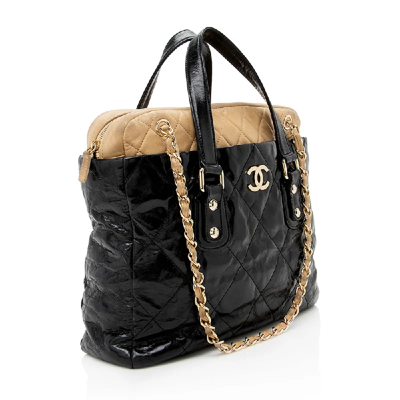 Chanel bags with exclusive seasonal designs and materialsChanel Glazed Calfskin Portobello Large Tote - FINAL SALE (16186)