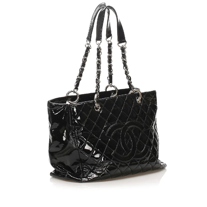 Chanel bags with exclusive seasonal designs and materialsChanel Grand Shopping Patent Leather Tote Bag (37882)