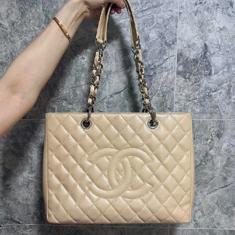 Chanel bags with exclusive seasonal designs and materialsGST Caviar Grand Shopping Tote Beige Leather No 16