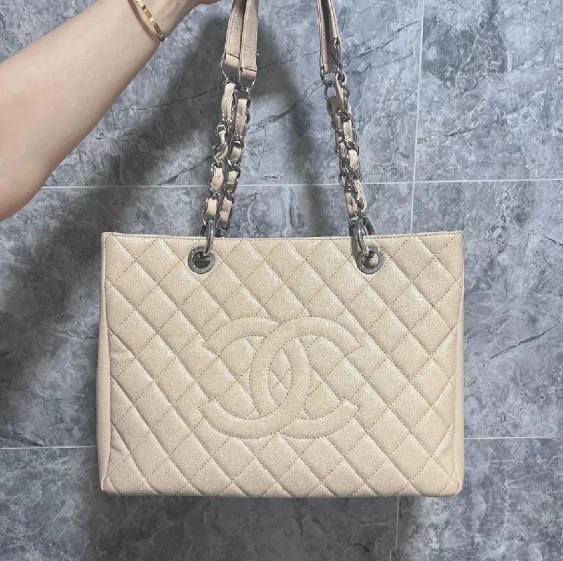 Chanel bags with exclusive seasonal designs and materialsGST Caviar Grand Shopping Tote Beige No 14