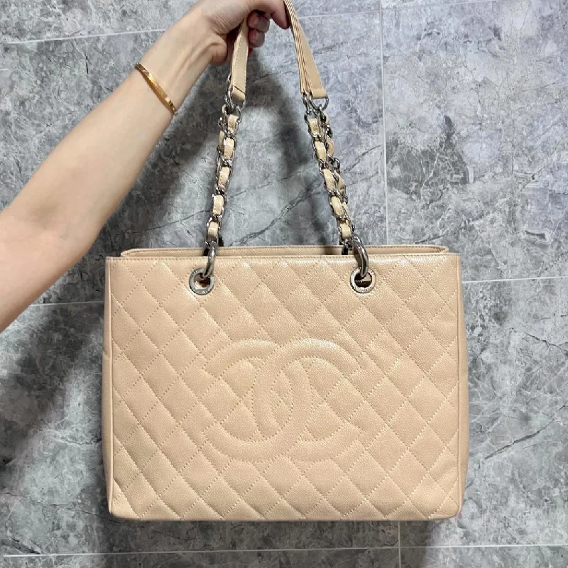 Chanel bags with exclusive seasonal designs and materialsGST Caviar Grand Shopping Tote Beige No 17