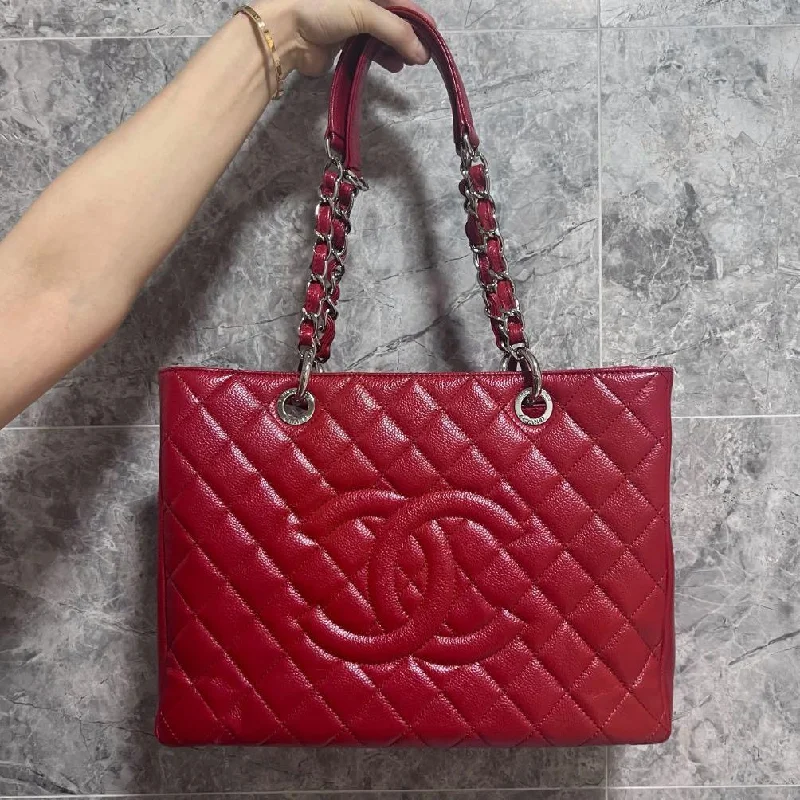 Chanel bags with exclusive seasonal designs and materialsGST Caviar Grand Shopping Tote Red Leather No 17