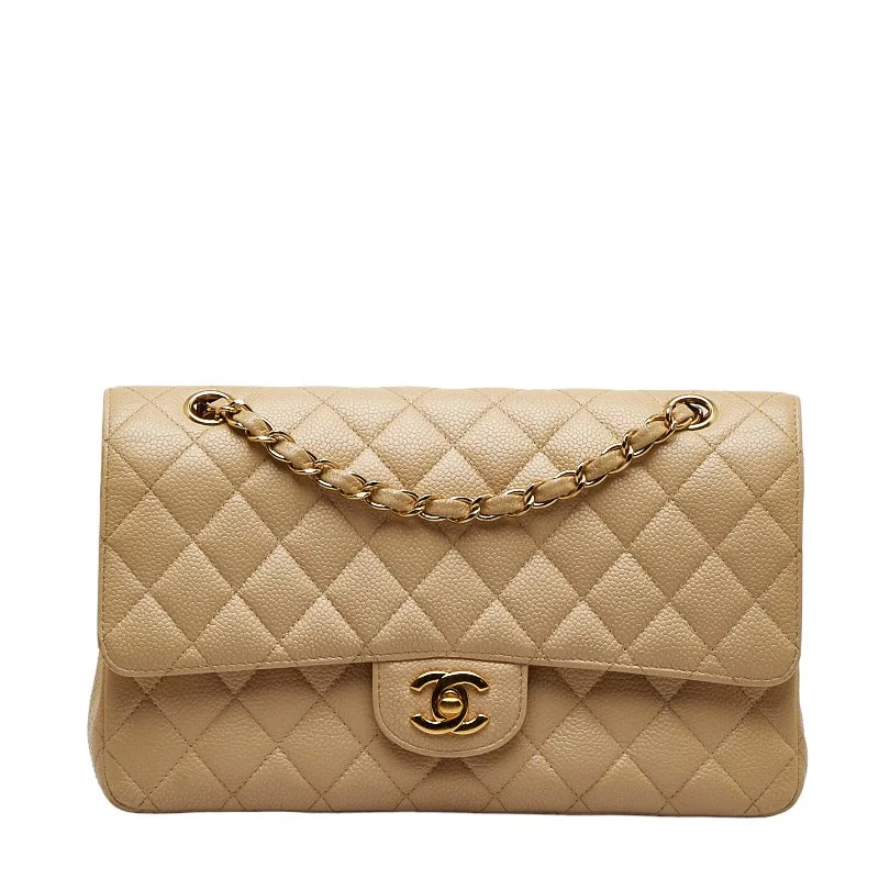 Chanel bags with exclusive seasonal designs and materialsChanel Matrases 25 Double Flat Chain houlder Bag Beige Caviar S  Chanel