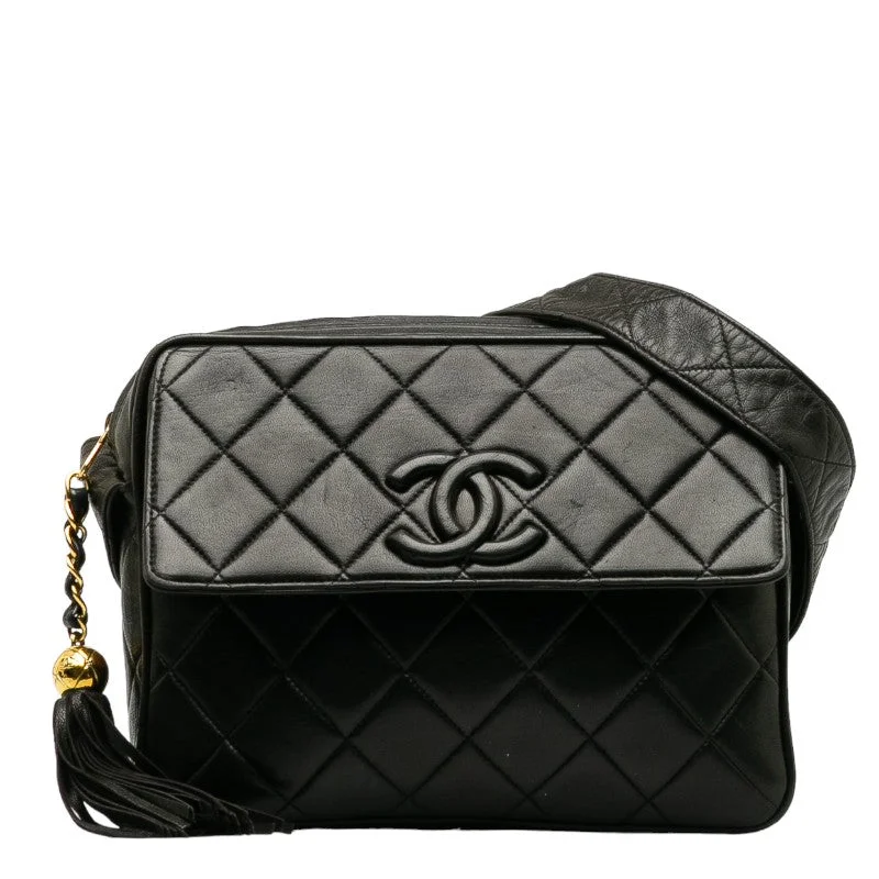 Chanel bags with exclusive seasonal designs and materialsChanel Matrases Cocomark Tassel loping Shoulder Bag Black Leather  CHANEL