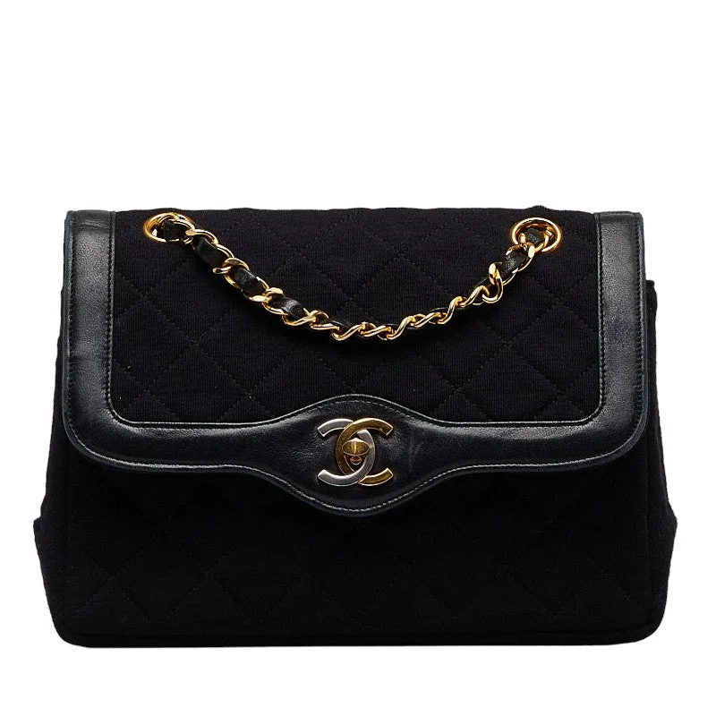 Chanel bags with exclusive seasonal designs and materialsChanel Mattress Cocomark Double Flap 23 Chain houlder Bag Black Cotton Leather  CHANEL