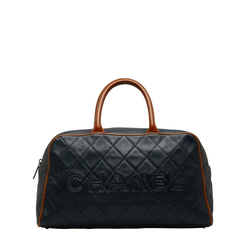 Chanel bags with exclusive seasonal designs and materialsChanel Brown Caviar Bowling Bag 27