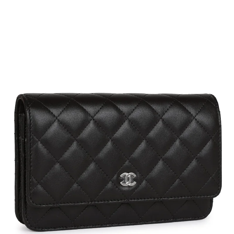 Chanel bags with exclusive seasonal designs and materialsChanel Wallet on Chain WOC Black Calfskin Silver Hardware