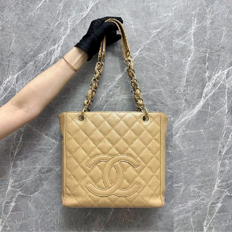 Chanel bags with exclusive seasonal designs and materialsPST Petite Shopping Tote Caviar Beige GHW