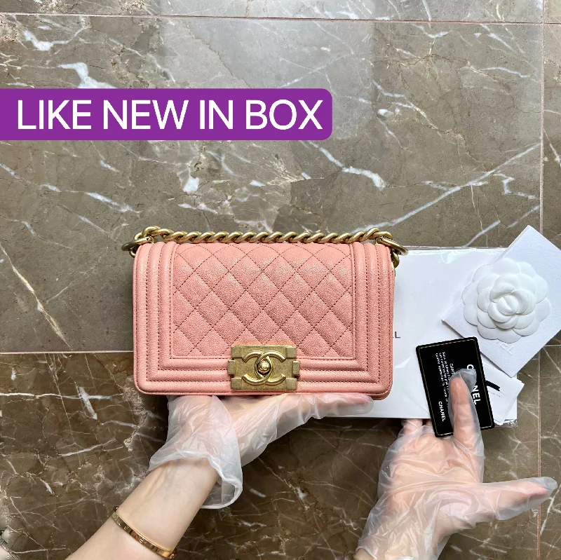 Chanel bags with exclusive seasonal designs and materialsLNIB Caviar Small Boy Nude Pink GHW No 27 S$5,500