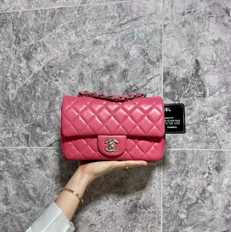 Chanel bags with exclusive seasonal designs and materialsLNIB Chanel Mini Rectangular Classic Flap Sakura Pink SHW No 28