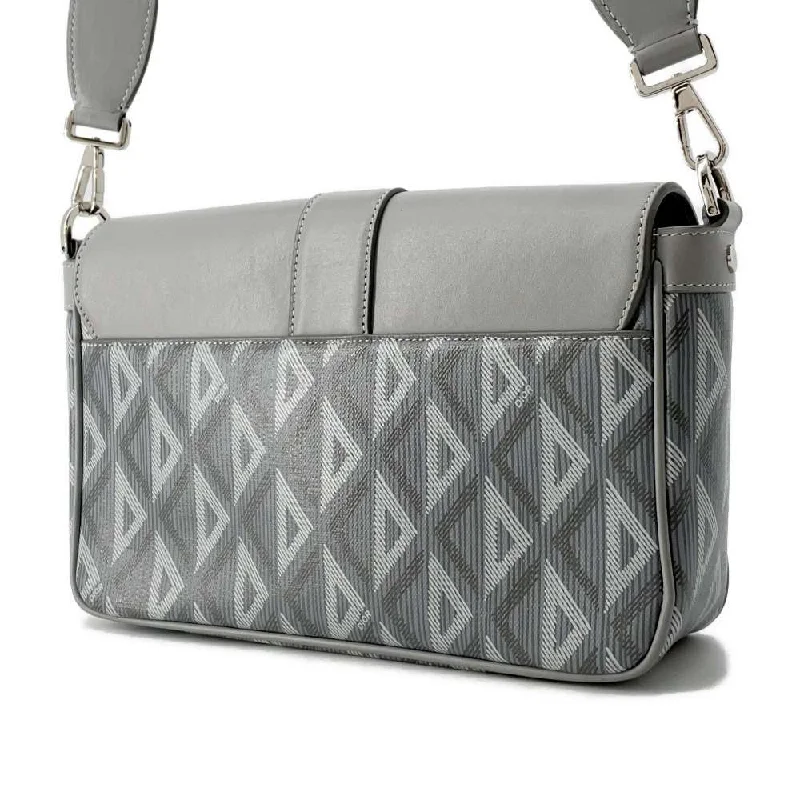 High - fashion Christian Dior bags with a geometric patternDior CDDiamond Hit the Road Shoulder Bag Gray 1ESME157CDP Leather PVC Coated Canvas