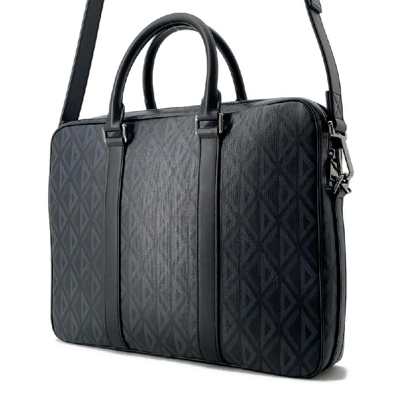 Christian Dior bags with a quilted pattern and gold - toned hardwareDior CDDiamond Zip Briefcase Black/Gray 1ESBR180CDP_H43E PVC Coated Canvas Calf Leather