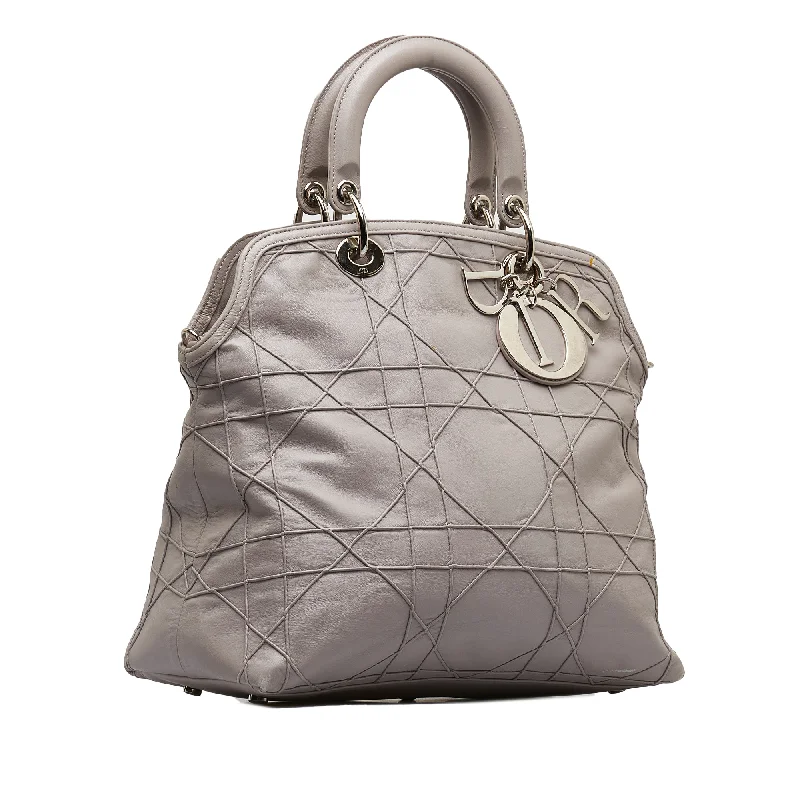 Christian Dior tote bags with a double - handle and shoulder - strap optionDIOR Cannage Polochon Granville Satchel