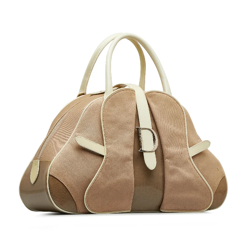 Christian Dior backpacks with a sleek, minimalist silhouetteDIOR Canvas Double Saddle Bowler Handbag